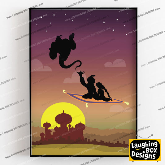 DISNEY'S ALADDIN Character inspired Silhouette Print