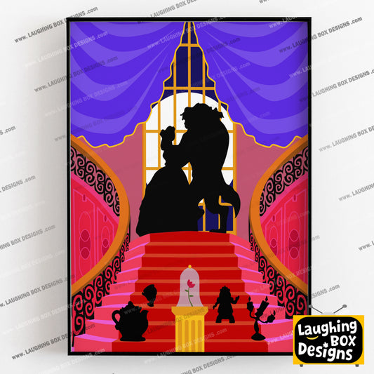 DISNEY'S BEAUTY and the BEAST Character inspired Silhouette Print