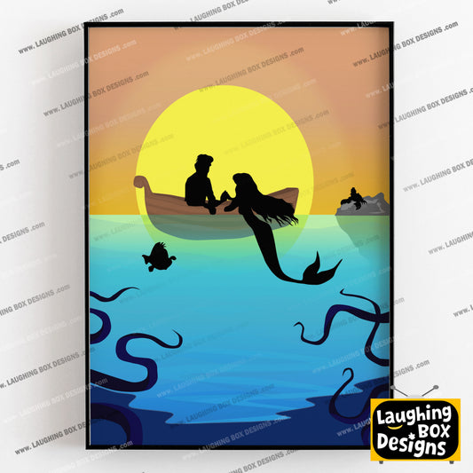 DISNEY'S THE LITTLE MERMAID Character inspired Silhouette Print