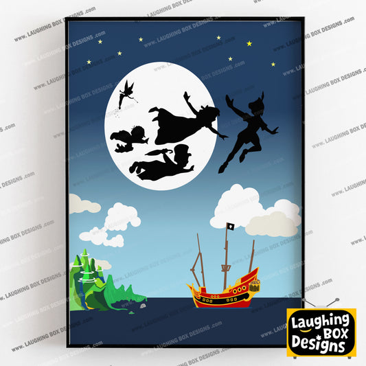 DISNEY'S PETER PAN Character inspired Silhouette Print