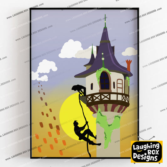 DISNEY'S TANGLED Character inspired Silhouette Print