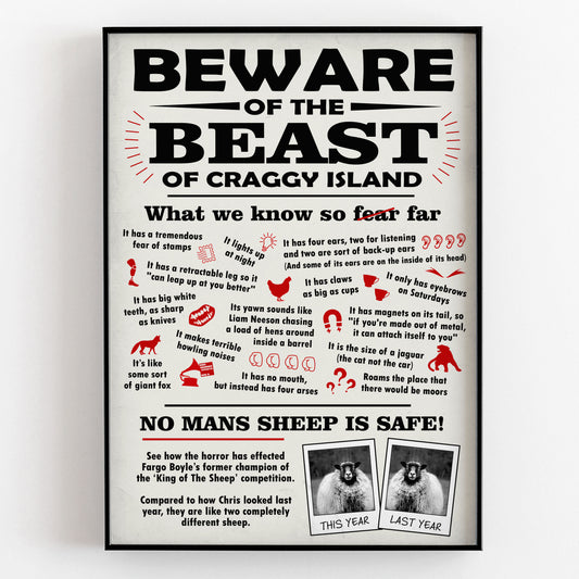 Beware The Beast Of Craggy Island, Father Ted Print