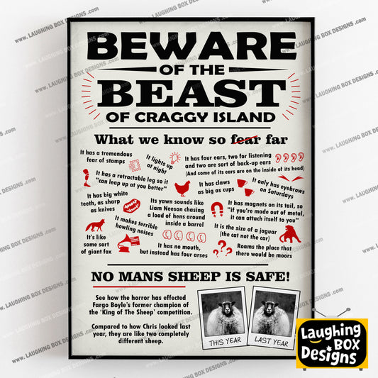 BEWARE THE BEAST OF CRAGGY ISLAND, Father Ted Print