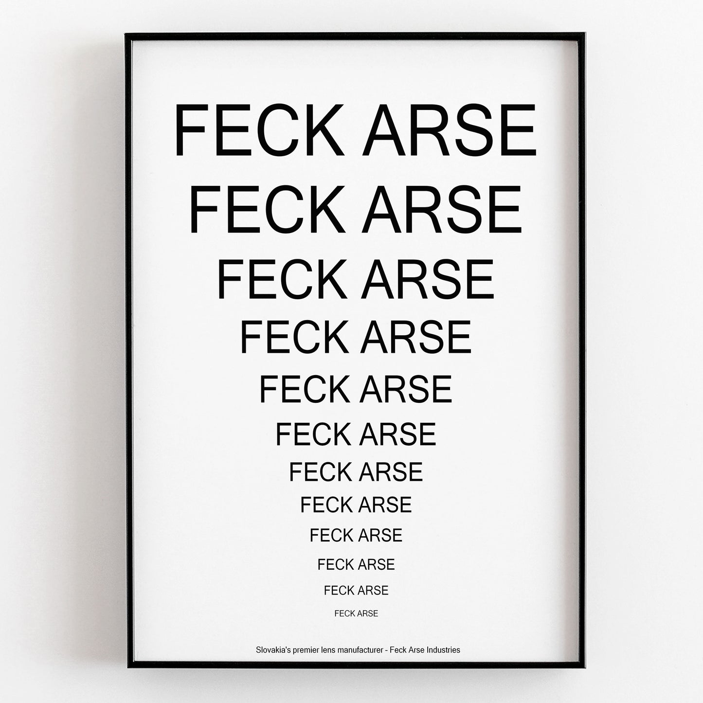 Feck Arse Chart / Father Jack Opticians, Father Ted Print