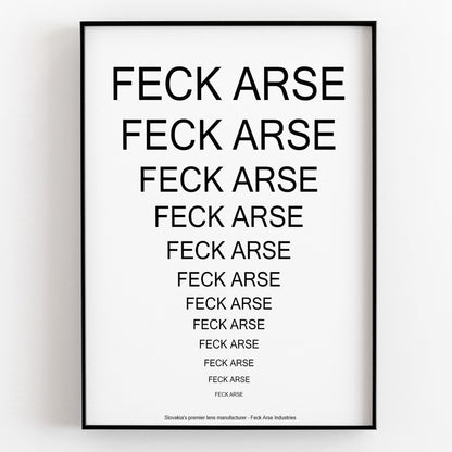 Feck Arse Chart / Father Jack Opticians, Father Ted Print