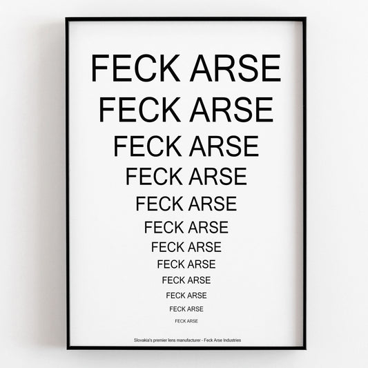 Feck Arse Chart / Father Jack Opticians, Father Ted Print