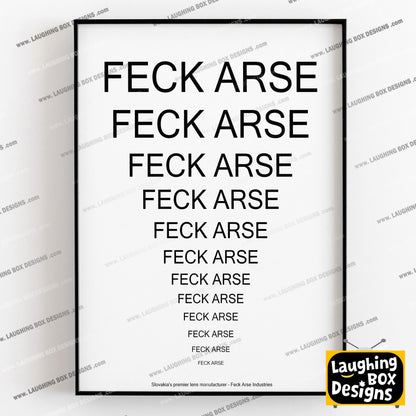 Feck Arse Chart / Father Jack Opticians, Father Ted Print