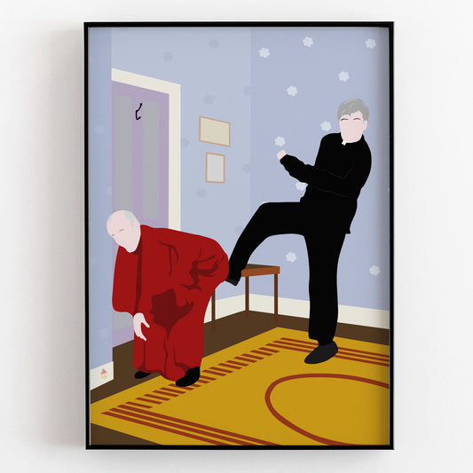 Kicking Bishop BrennanUp The Arse! Full Scene, Father Ted Print