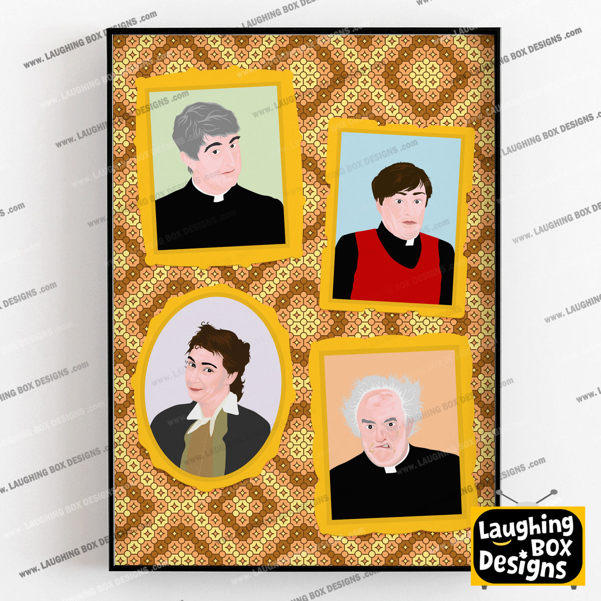 Father Ted Characters Portrait Wall Print, Father Ted Print