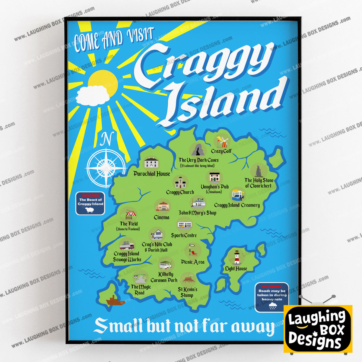 Visit Craggy Island / Small But Not Far Away, Father Ted Print