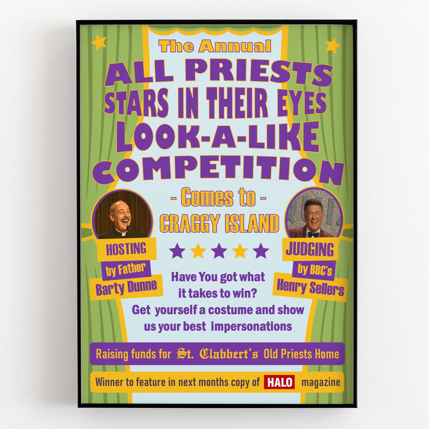 All Priests Starts In Their Eyes Look-A-Like Competition, Father Ted Print