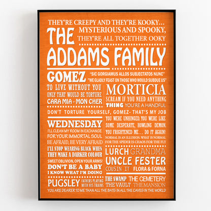 THE ADDAMS FAMILY Typography Print (available in 8 colours)