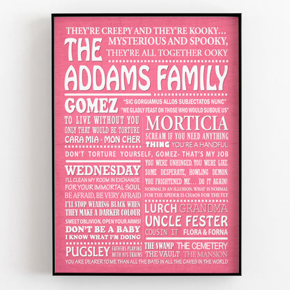 THE ADDAMS FAMILY Typography Print (available in 8 colours)