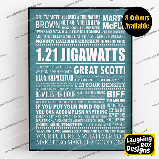 BACK TO THE FUTURE Typography Print (available in 8 colours)