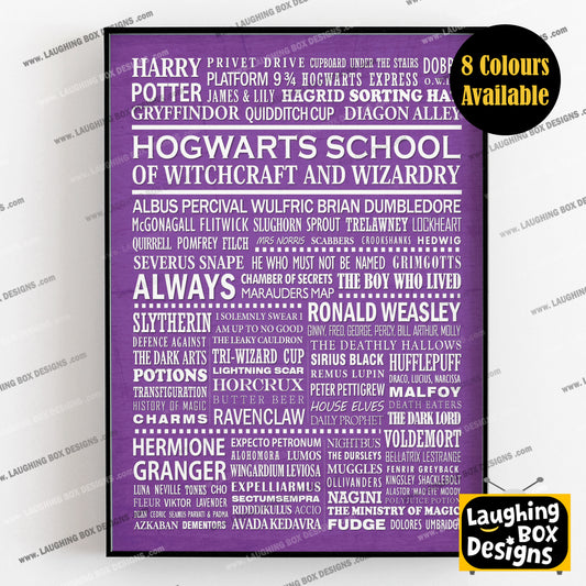 HARRY POTTER Typography Print (available in 8 colours)
