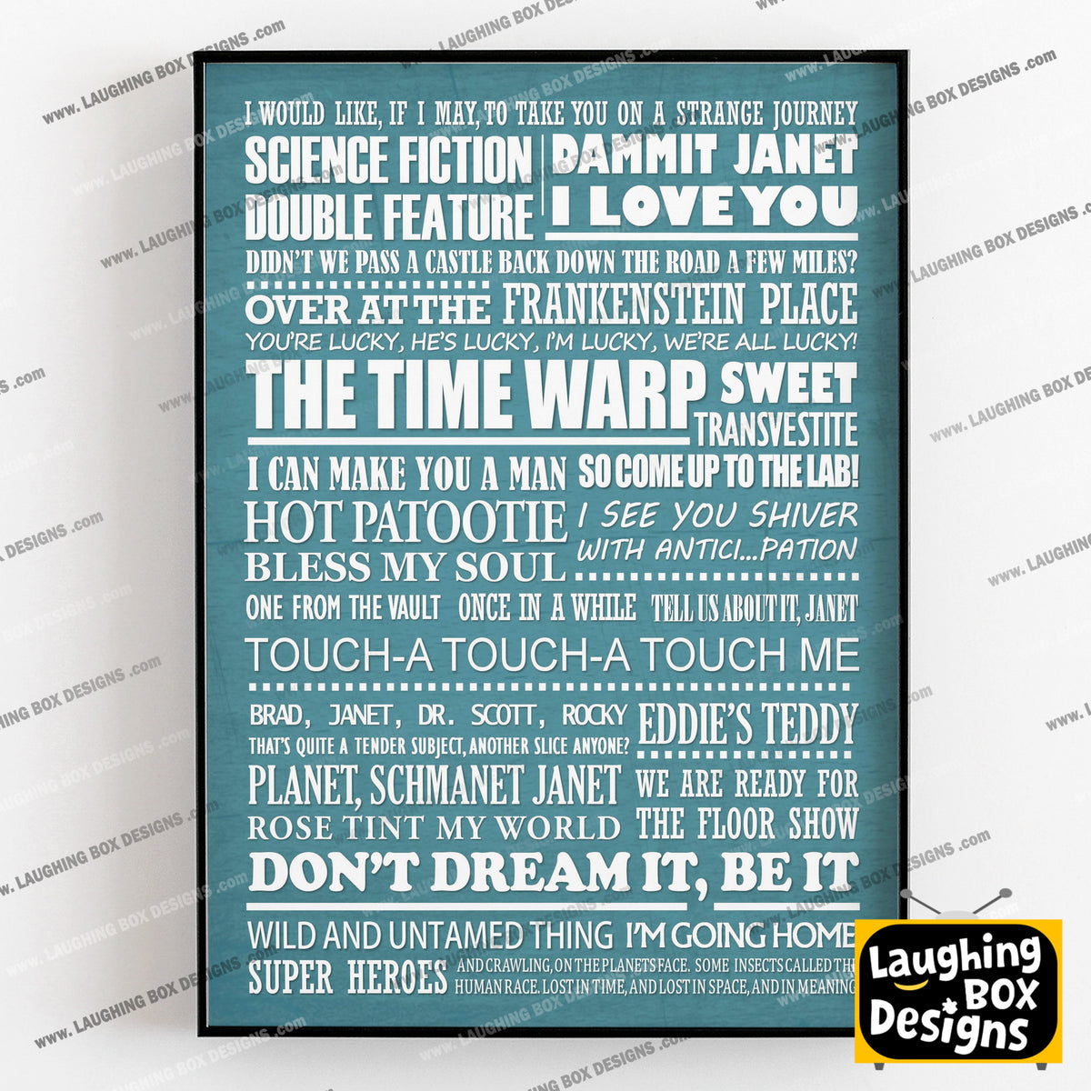 THE ROCKY HORROR PICTURE SHOW Typography Print (available in 8 colours)