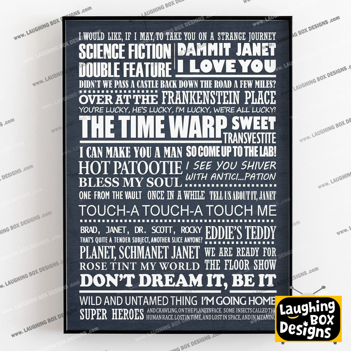 THE ROCKY HORROR PICTURE SHOW Typography Print (available in 8 colours)