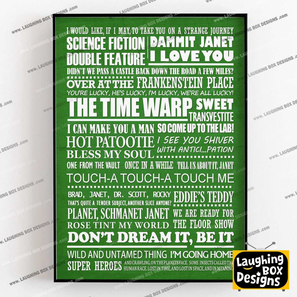 THE ROCKY HORROR PICTURE SHOW Typography Print (available in 8 colours)