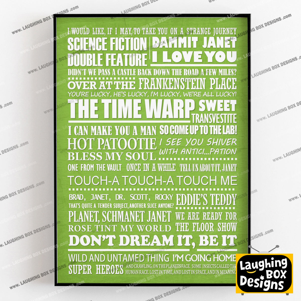 THE ROCKY HORROR PICTURE SHOW Typography Print (available in 8 colours)