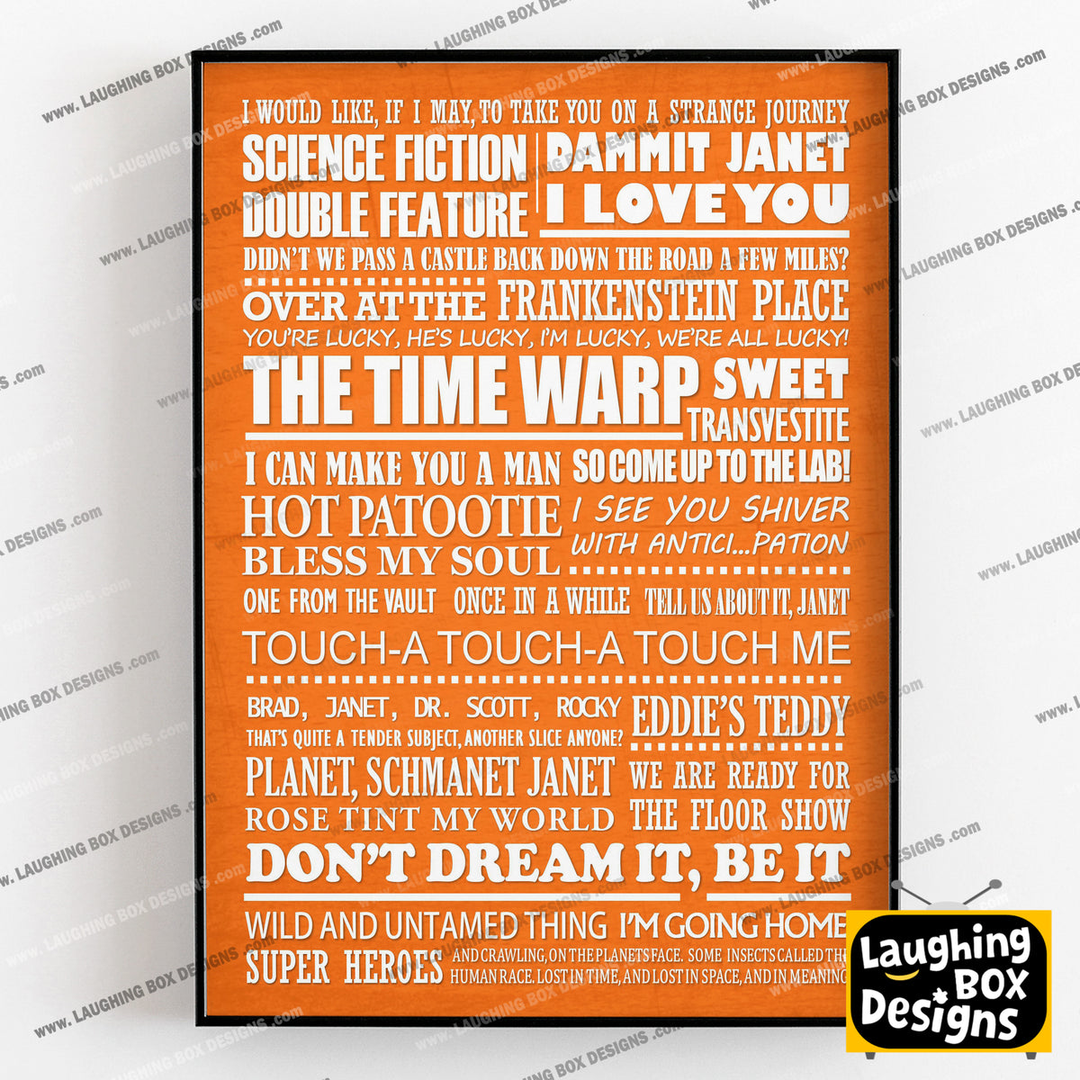 THE ROCKY HORROR PICTURE SHOW Typography Print (available in 8 colours)