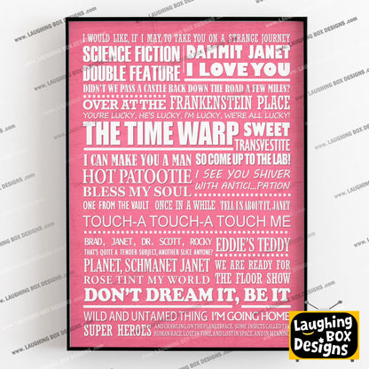 THE ROCKY HORROR PICTURE SHOW Typography Print (available in 8 colours)