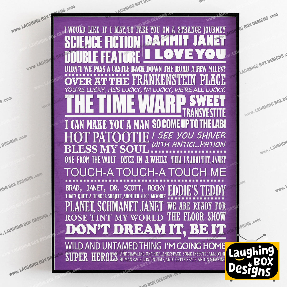 THE ROCKY HORROR PICTURE SHOW Typography Print (available in 8 colours)