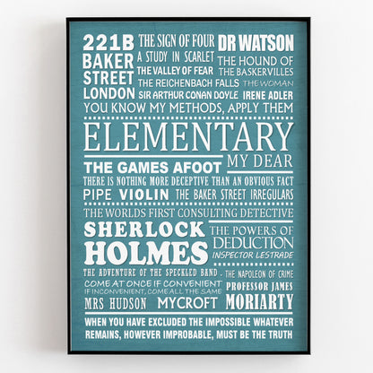 SHERLOCK HOLMES Typography Print (available in 8 colours)