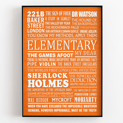 SHERLOCK HOLMES Typography Print (available in 8 colours)