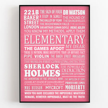 SHERLOCK HOLMES Typography Print (available in 8 colours)
