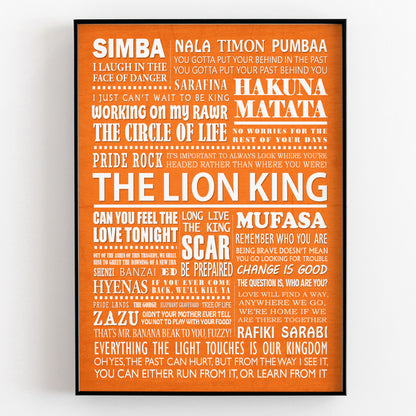 THE LION KING Typography Print (available in 8 colours)