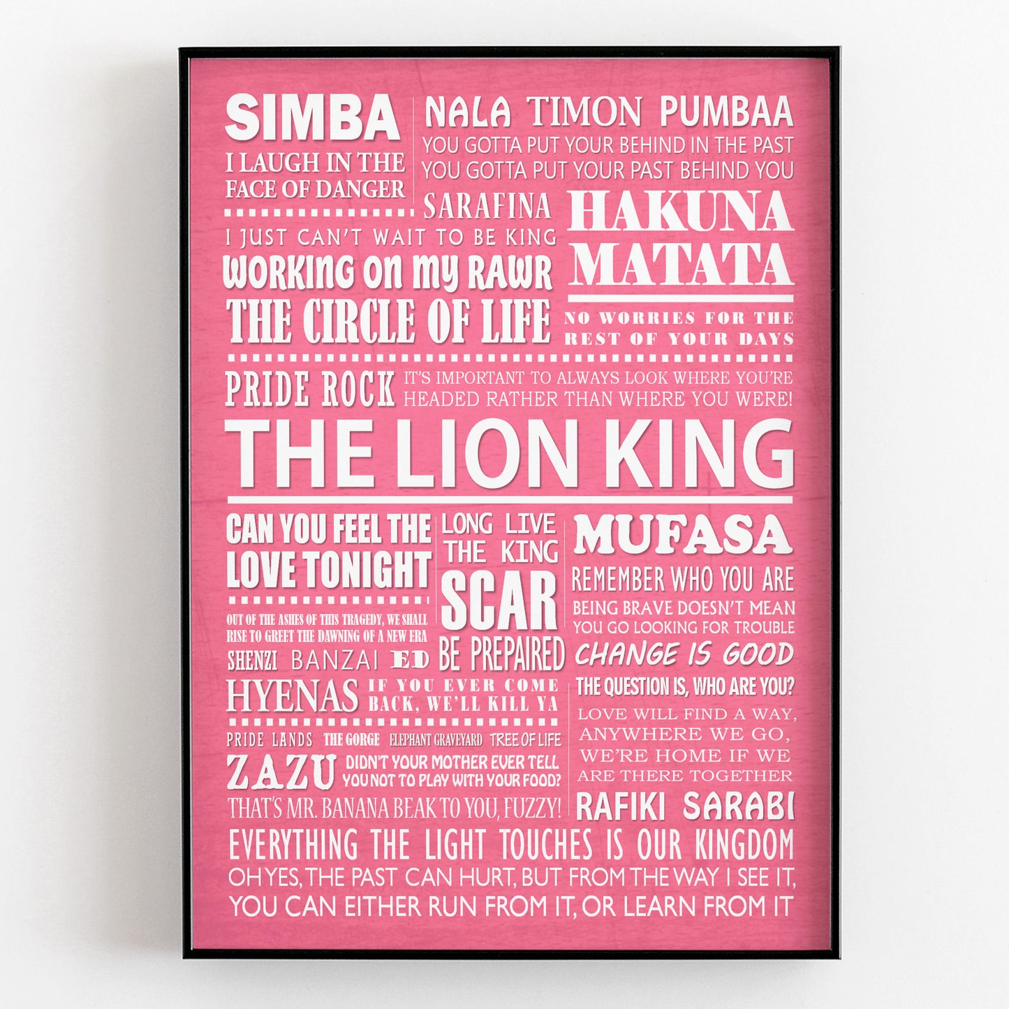 THE LION KING Typography Print (available in 8 colours)