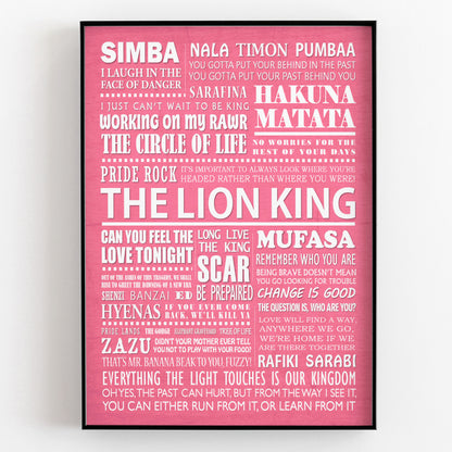 THE LION KING Typography Print (available in 8 colours)