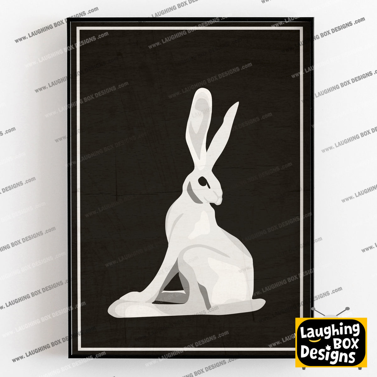 HARE STATUE, BLACK AND WHITE Inside Number Nine Print
