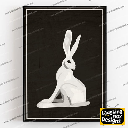 HARE STATUE, BLACK AND WHITE Inside Number Nine Print
