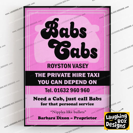 BAB'S CABS, Private Hire Taxi Advert, The League of Gentlemen Print