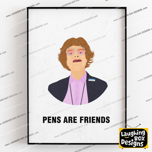 PAULINE CAMPBELL JONES, Pens Are Friends, Character Quotes, The League of Gentlemen Print