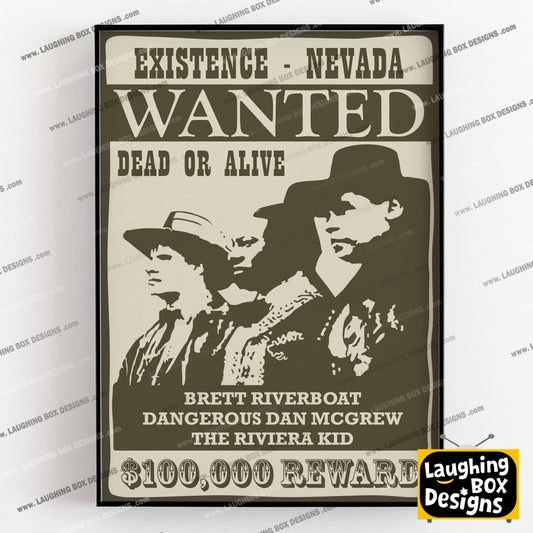 WANTED POSTER, Gunmen of the Apocalypse, Existnce Nevada, Red Dwarf Print