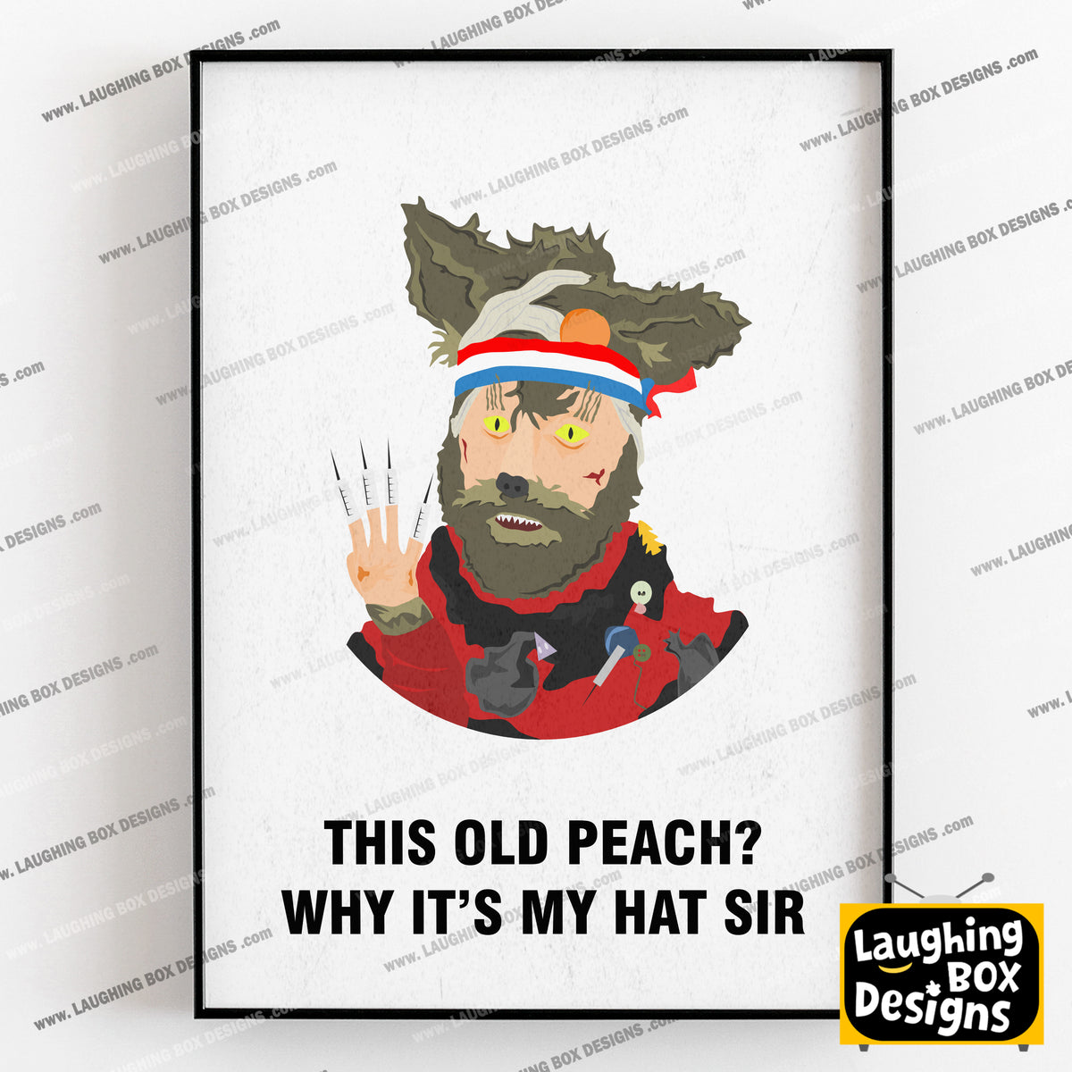 THE CRACK FOX, This Old Peach? Why It's My Hat Sir, Character Quotes, The Mighty Boosh Print