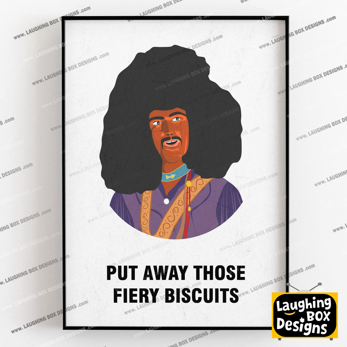 RUDI VAN DeSARZIO, Put Away Those Fiery Biscuits, Character Quotes, The Mighty Boosh Print