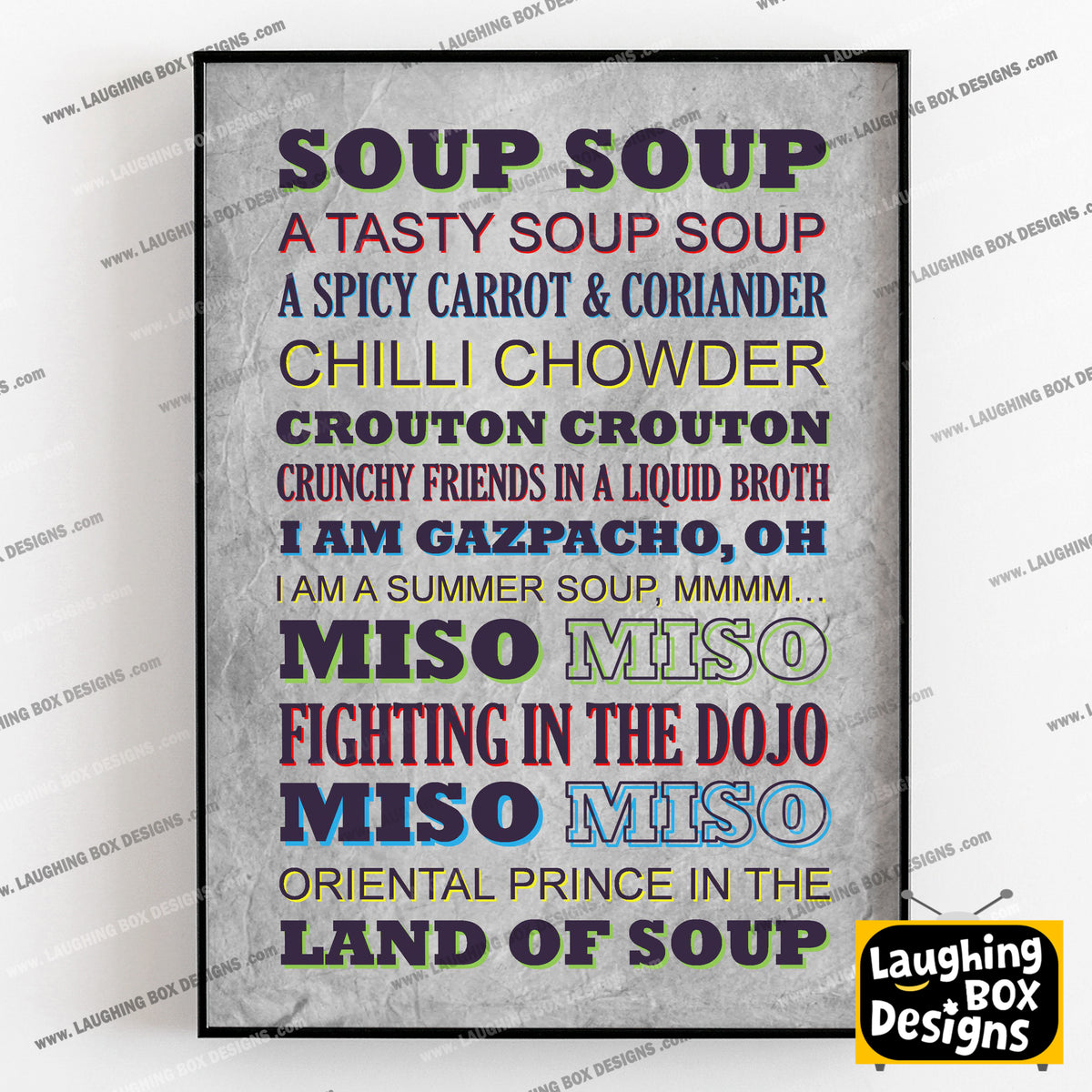 SOUP SOUP Crimp Lyrics, The Mighty Boosh Print (2 styles available)
