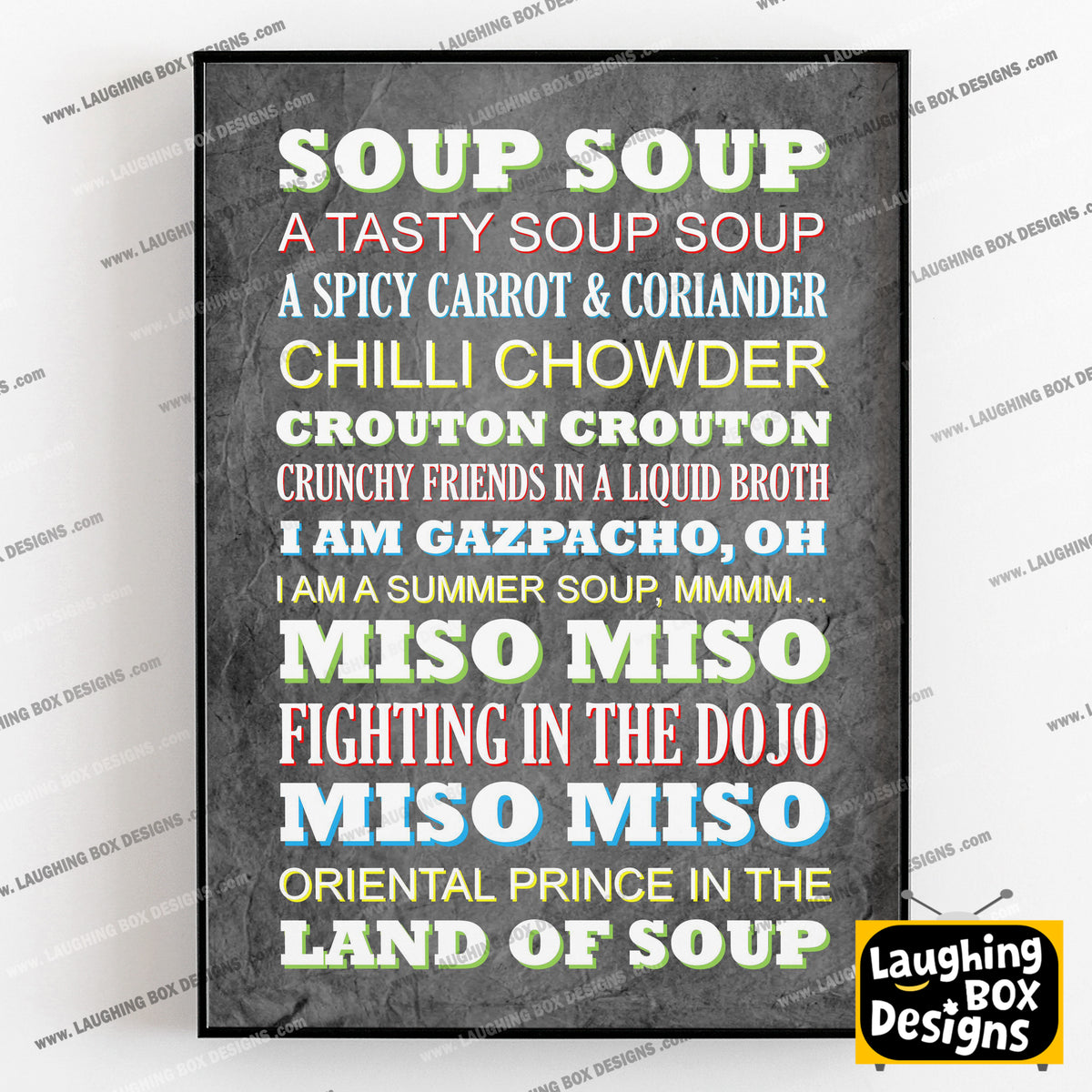 SOUP SOUP Crimp Lyrics, The Mighty Boosh Print (2 styles available)