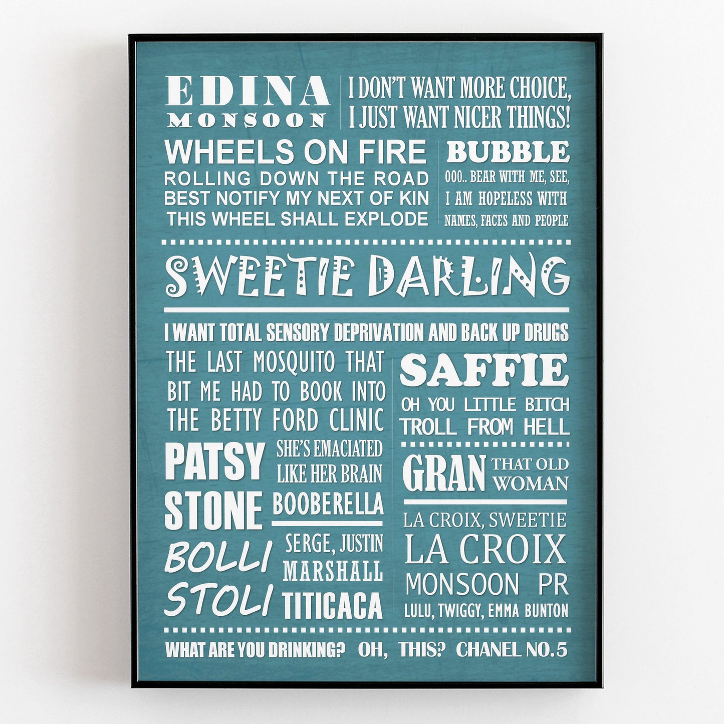 ABSOLUTELY FABULOUS Typography Print (available in 8 colours)