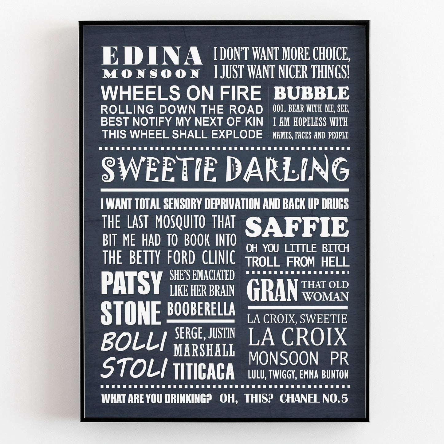 ABSOLUTELY FABULOUS Typography Print (available in 8 colours)