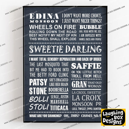 ABSOLUTELY FABULOUS Typography Print (available in 8 colours)