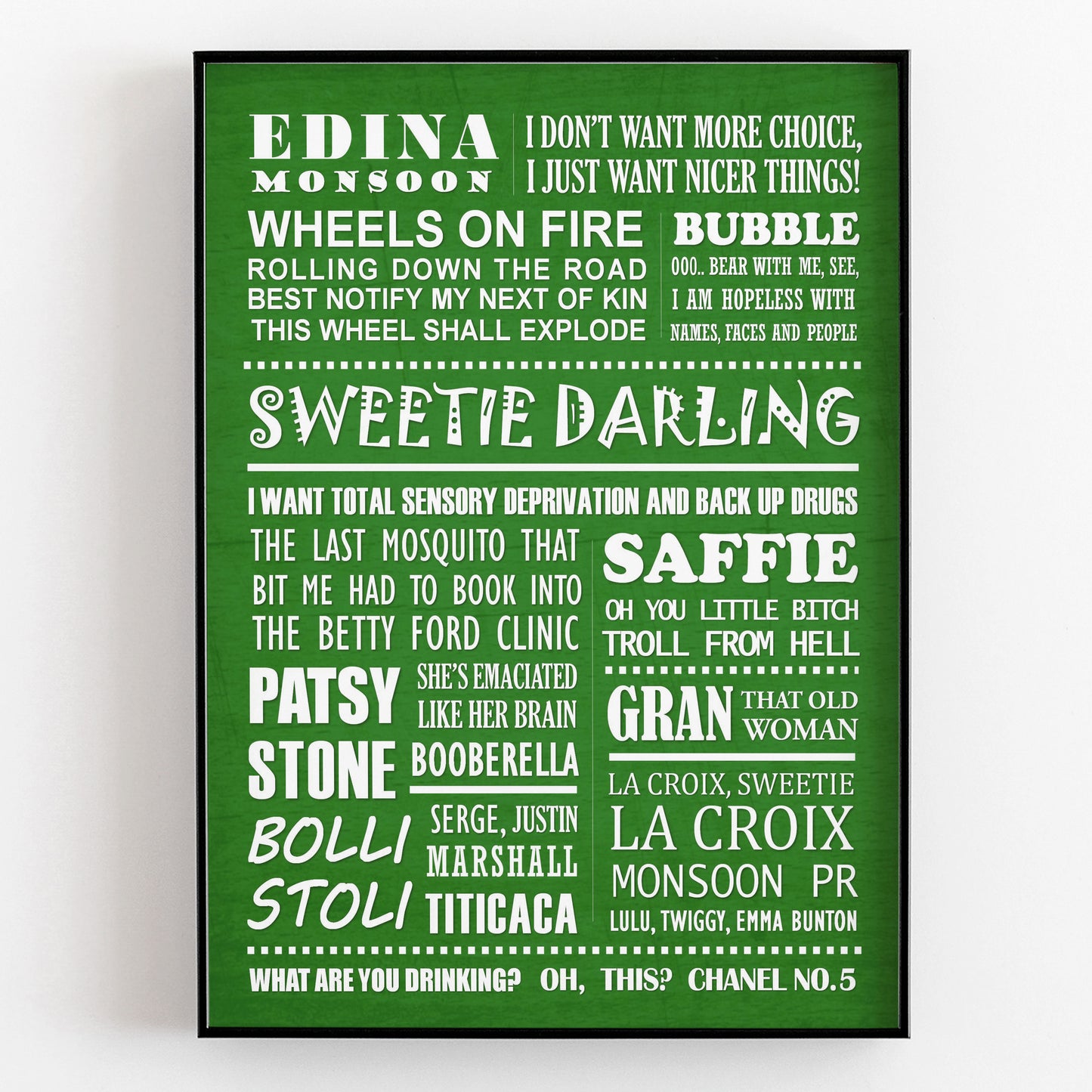 ABSOLUTELY FABULOUS Typography Print (available in 8 colours)