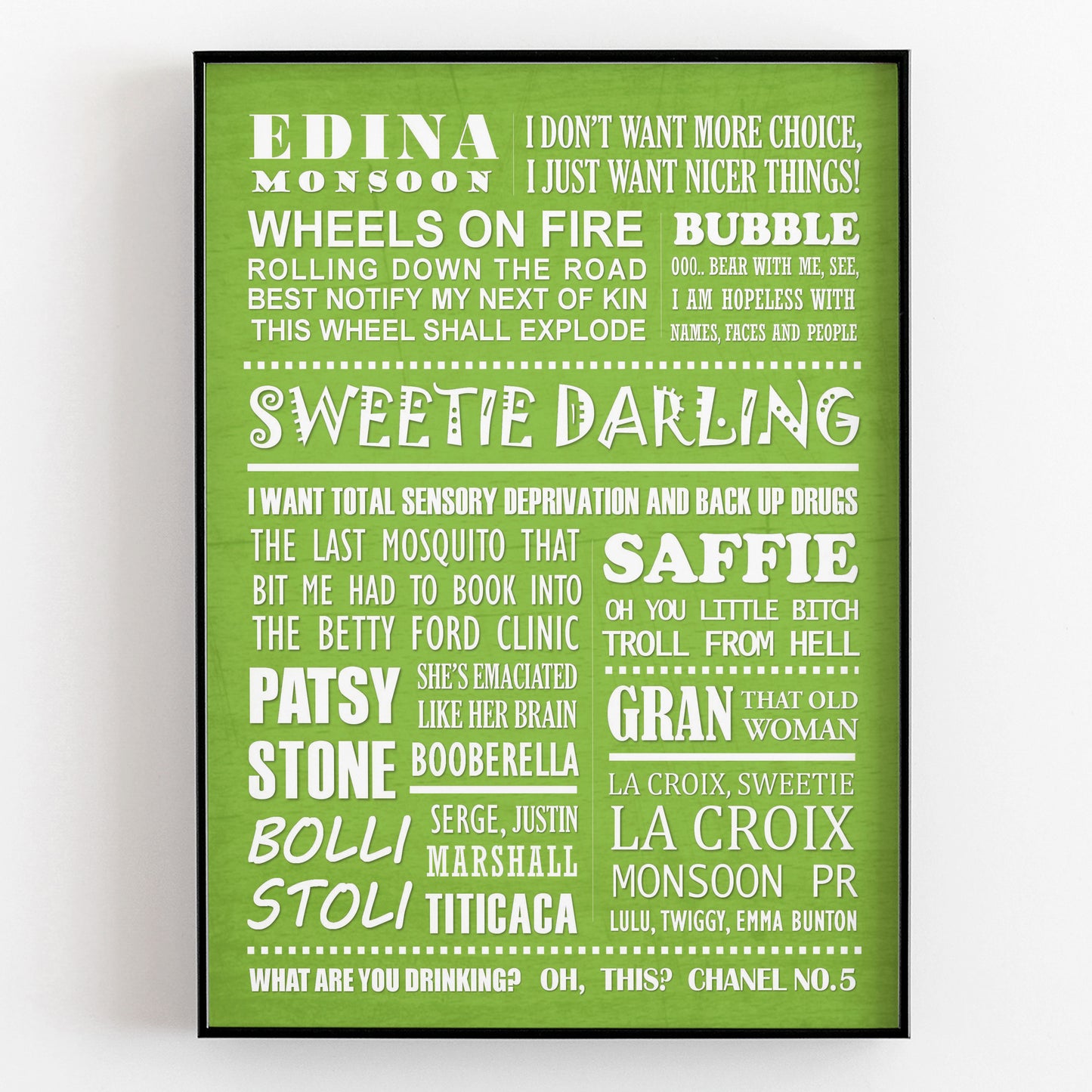 ABSOLUTELY FABULOUS Typography Print (available in 8 colours)