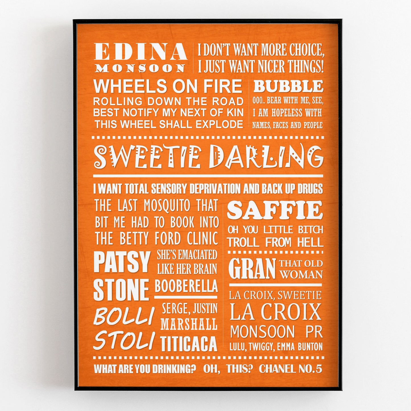 ABSOLUTELY FABULOUS Typography Print (available in 8 colours)