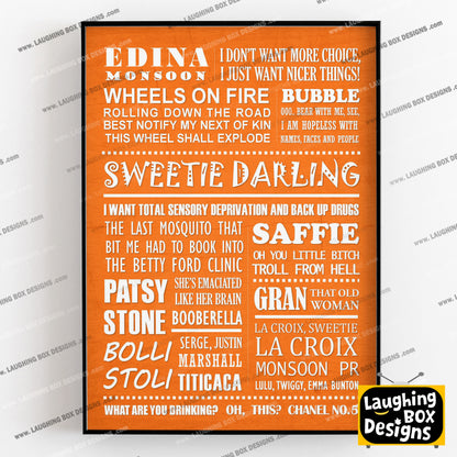 ABSOLUTELY FABULOUS Typography Print (available in 8 colours)
