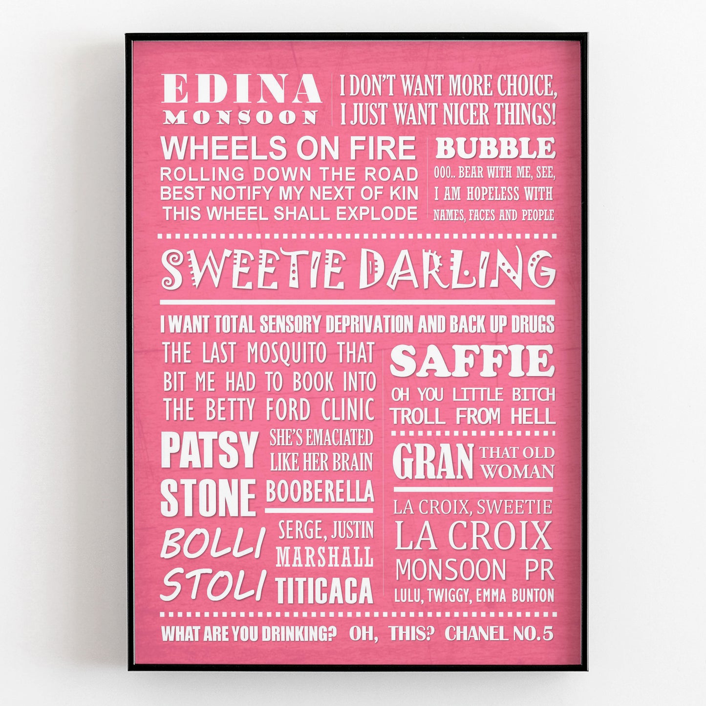 ABSOLUTELY FABULOUS Typography Print (available in 8 colours)