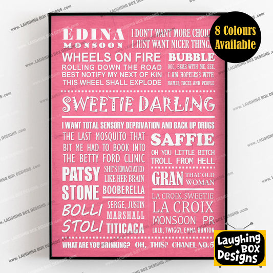 ABSOLUTELY FABULOUS Typography Print (available in 8 colours)